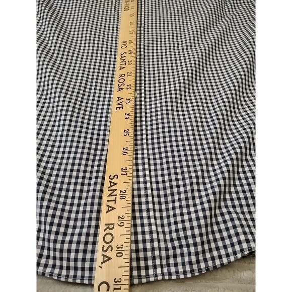 Stafford Easy Care Broadcloth Travel Shirt Blue Check Fitted 15 1/2 32/33 Pocket - Picture 6 of 9